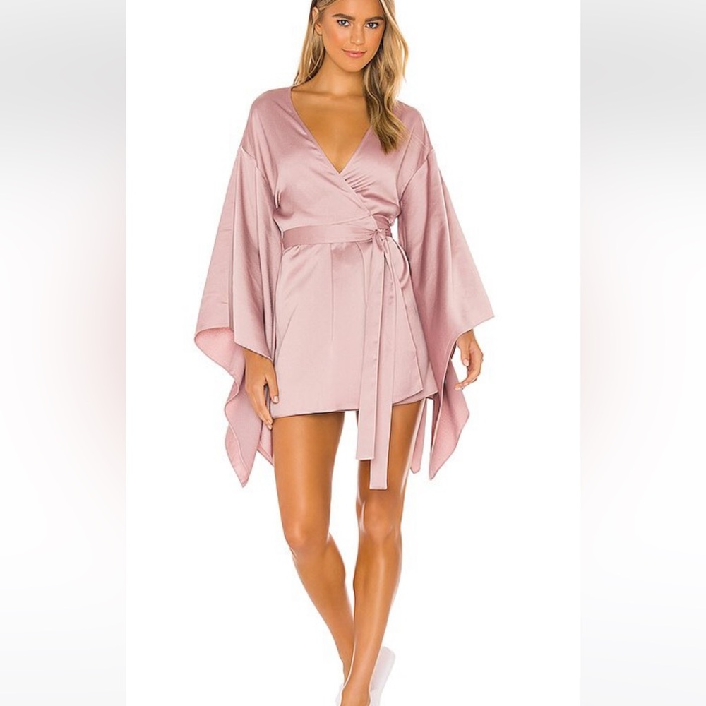 Michael Costello x Revolve Wrap Kimono Dress, Size Large, Color: Light Pink